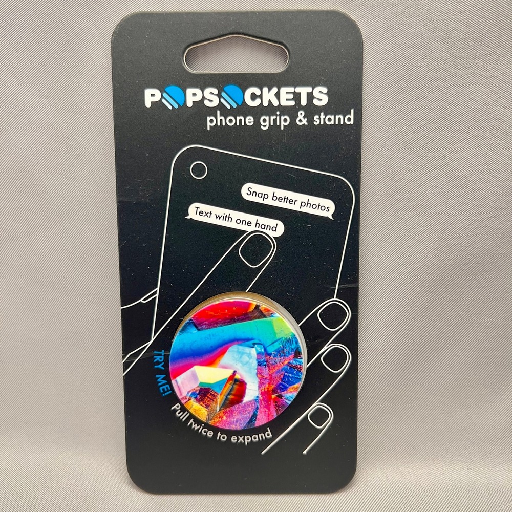 PopSockets Phone Grip Stand Unisex OS Rainbow Gem NEW Glossy Crystal 800307